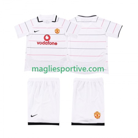 Completo Calcio Manchester United 2003 2006 Retro Bambino Divisa Terza